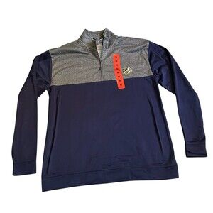 Nashville Predators 1/4 Zip Pullover Mens Med NHL Hockey Lightweight Blue & Gray